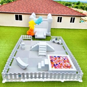 Deluxe White Soft Play & Bounce House Set (15-20 kids)